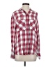 Express 100% Rayon Plaid Red Long Sleeve Button-Down Shirt Size XS - photo 1