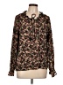 Cupio Floral Brown Long Sleeve Blouse Size L - photo 1