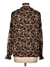 Cupio Floral Brown Long Sleeve Blouse Size L - photo 2