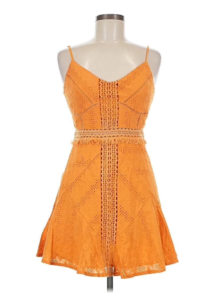 Pre-owned Saints + Secrets Cocktail Dress In Orange