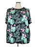 Unbranded Tropical Teal Short Sleeve Blouse Size 5X - photo 1