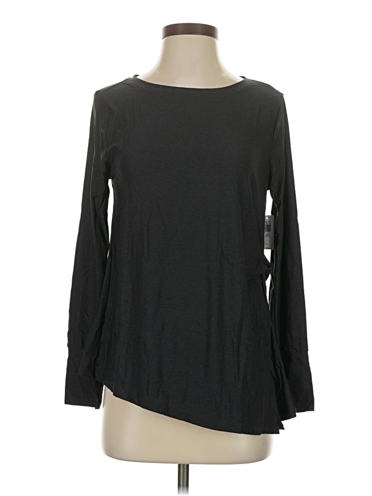 Active By Old Navy Long Sleeve Top Black Boatneck Tops