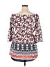 Blush 100% Polyester Red 3/4 Sleeve Blouse Size XL - photo 2