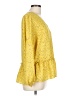 Pleione 100% Polyester Yellow Long Sleeve Blouse Size L - photo 4