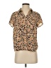 CAbi 100% Polyester Animal Print Brown Short Sleeve Blouse Size XS - photo 1
