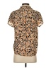 CAbi 100% Polyester Animal Print Brown Short Sleeve Blouse Size XS - photo 2