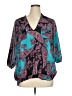 Lane Bryant 100% Polyester Paisley Teal 3/4 Sleeve Blouse Size 14 - 16 Plus - photo 1