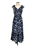 DKNY 100% Polyester Floral Blue Casual Dress Size 2 - photo 1