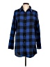 Shein 100% Polyester Plaid Blue Long Sleeve Blouse Size L - photo 1