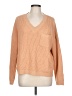 Shein 100% Polyester Solid Orange Pullover Sweater Size L - photo 1