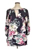 A. Byer 100% Polyester Floral Black 3/4 Sleeve Blouse Size 1X - photo 2