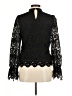 Ultra Pink 100% Polyester Black Long Sleeve Blouse Size M - photo 2