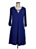 AB Studio Solid Blue Casual Dress Size M - photo 1