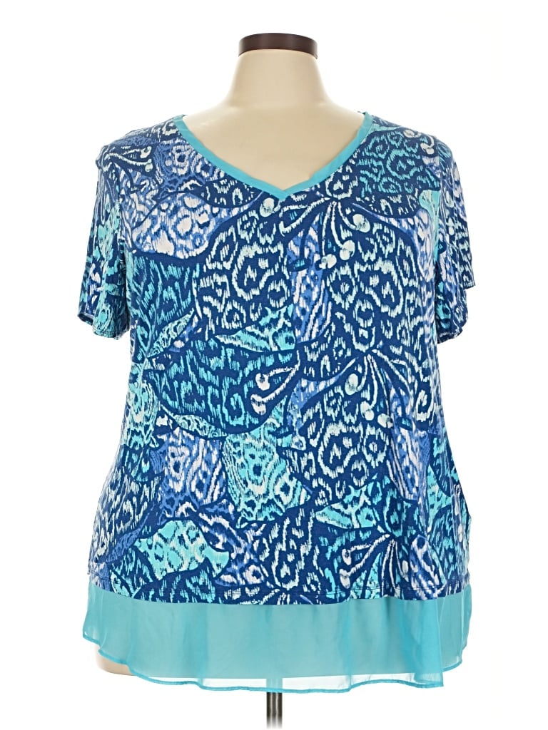 Pre-owned Jm Collection Short Sleeve T-shirt In Blue