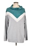 K. Jordan Chevron-herringbone Teal Sweatshirt Size L - photo 1