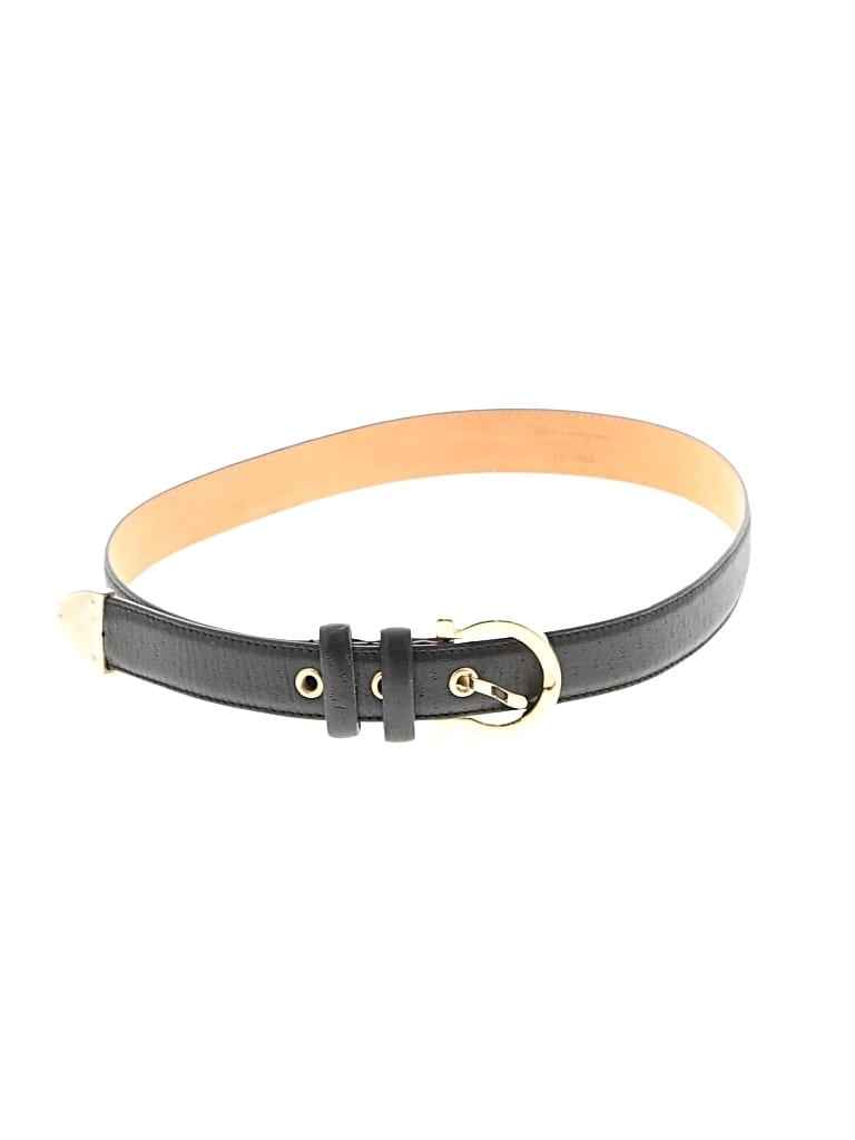 Pre-owned Ferragamo Leather Belt In Black