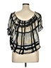 Worthington 100% Polyester Gray Black Short Sleeve Blouse Size 1X - photo 2