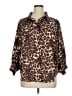 Assorted Brands 100% Polyester Animal Print Brown 3/4 Sleeve Blouse Size 1X - photo 1