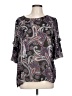 Jeans By Buffalo 100% Polyester Paisley Gray 3/4 Sleeve Blouse Size L - photo 1