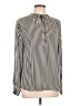 Violet & Claire 100% Polyester Stripes Silver Long Sleeve Blouse Size L - photo 1