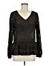 Halogen 100% Polyester Black Long Sleeve Blouse Size M - photo 1