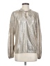 Ann Taylor LOFT 100% Polyester Metallic Silver Long Sleeve Blouse Size XS - photo 1