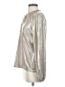 Ann Taylor LOFT 100% Polyester Metallic Silver Long Sleeve Blouse Size XS - photo 5