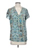 Assorted Brands 100% Rayon Paisley Blue Short Sleeve Blouse Size S - photo 1