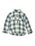 Justice 100% Rayon Plaid Blue Long Sleeve Button-Down Shirt Size 7 - photo 1