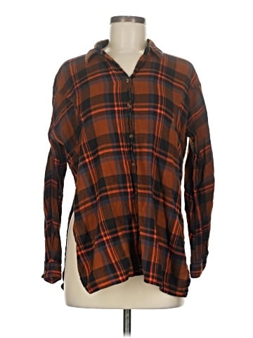 Topshop Long Sleeve Button-Down Shirt (view 1)