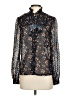 Jill Jill Stuart 100% Polyester Black Blue Long Sleeve Blouse Size 0 - photo 1