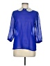 Dizzy Lizzy 100% Polyester Blue 3/4 Sleeve Blouse Size M - photo 1