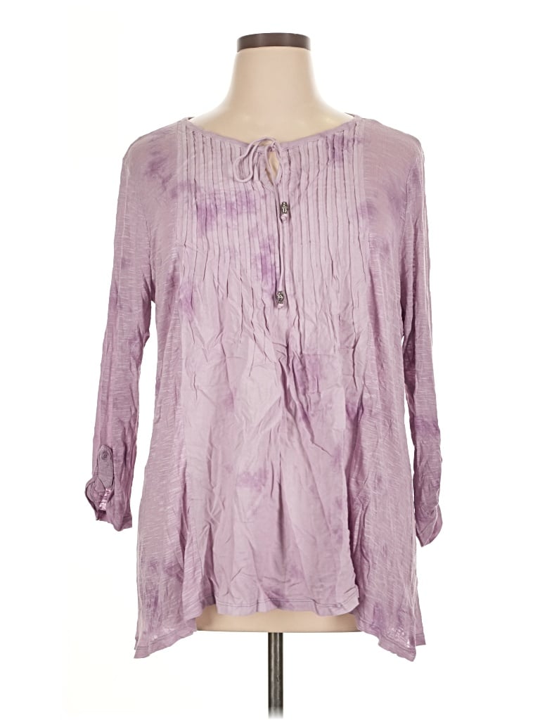 Pre-owned Bandolino 3/4 Sleeve Blouse In Purple