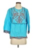 J.Crew 100% Linen Blue 3/4 Sleeve Blouse Size S - photo 1