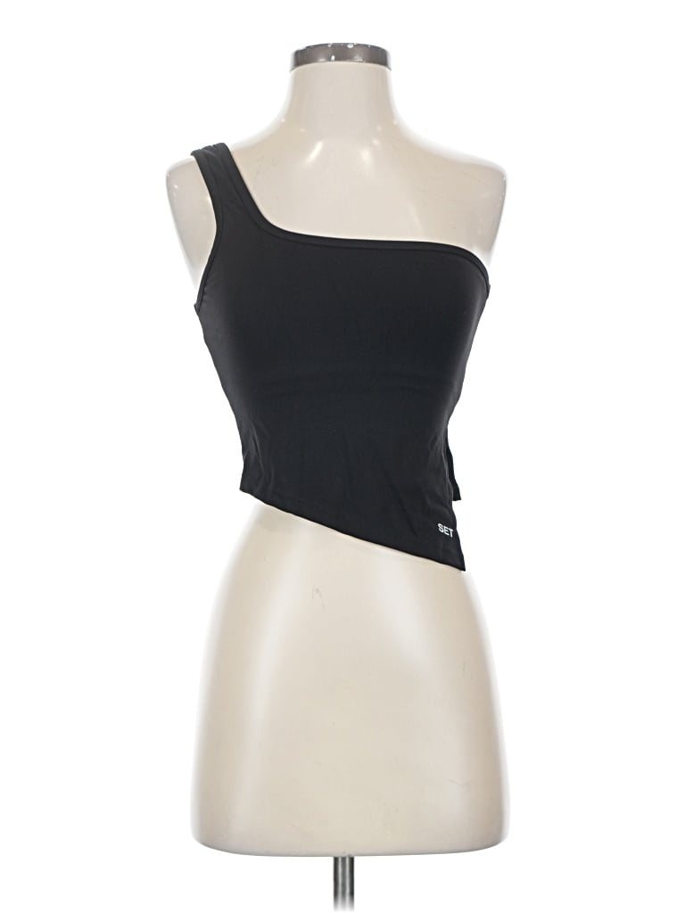Pre-owned Set Active Tube Top Black One Shoulder Neckline Tops