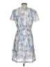 Shein 100% Polyester Print Blue Casual Dress Size 4 - photo 2