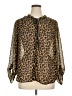 Dalia Collection 100% Polyester Animal Print Gold Long Sleeve Blouse Size XL - photo 1