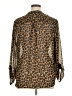 Dalia Collection 100% Polyester Animal Print Gold Long Sleeve Blouse Size XL - photo 2