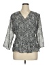 Covington 100% Polyester Gray 3/4 Sleeve Blouse Size XL - photo 1