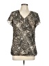 Christopher & Banks 100% Polyester Silver Short Sleeve Blouse Size L - photo 1