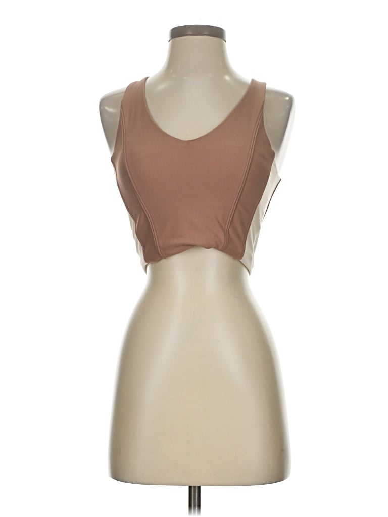 Pre-owned Ypb Tank Top Brown Strapless Neckline Tops