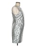 Elizabeth and James Metallic Silver Cocktail Dress Size 8 - photo 4