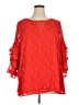 Fever 100% Polyester Red 3/4 Sleeve Blouse Size 1X - photo 1