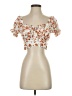 Unbranded Floral Orange Short Sleeve Blouse Size S - photo 1