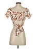 Unbranded Floral Orange Short Sleeve Blouse Size S - photo 2