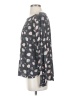 Ann Taylor LOFT 100% Rayon Floral Gray Long Sleeve Blouse Size XS - photo 5