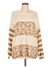 Pink Lily Animal Print Tan Pullover Sweater Size M - photo 1
