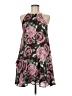 MTS 100% Polyester Floral Black Burgundy Casual Dress Size M - photo 1