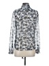 Banana Republic 100% Polyester Print Silver Long Sleeve Blouse Size 2 - photo 2