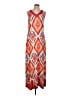 Chico's Print Orange Casual Dress Size Lg (2) - photo 1